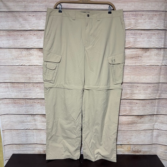 Under Armour Other - Under Armour Men’s Khaki Cargo Zip-Off Pants